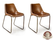 The Barrel Shack™ - The Stauntons - Set of 2 Handmade Leather Chairs