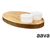 Aava - Ellipse Wooden Serving Platter, 2 Cups