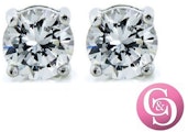 Mia Diamond-Simulated 1Ct. Sterling Silver Stud Earrings