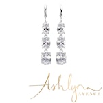 Ashlynn Avenue - Karine in the Rain, Silver-Plated, 11.2 Ctw Trio-Drop Earrings