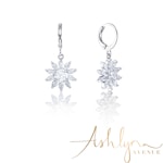 Ashlynn Avenue – Symphony Thea 18K White-Gold Plated 4.9 Ctw Floral Drop Earrings