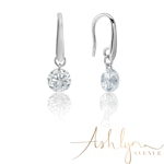 Ashlynn Avenue – Symphony Faye 18K White-Gold Plated 2.6 Ctw Button Drop Earrings