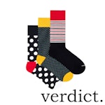 Verdict. Sock-a-Punch! - Socks, Set of 3 Pairs, Spots, Squares and Stripes, L