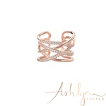 Ashlynn Avenue - Emrys 18K Rose-Gold Plated Tiered Wrap Ring 0.45 Ctw - Size 8