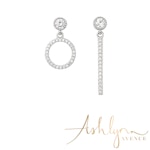 Ashlynn Avenue - Aurora 18K White Gold-Plated Asymmetric Earrings