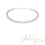 Ashlynn Avenue - Aurora 18K White Gold-Plated Pavé Gemstone Bracelet 9 Ctw
