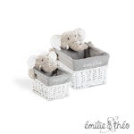 Emilie et Theo - Bernard the elephant rectangle basket set