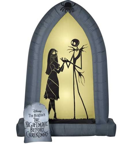 Airblown Arch with Jack and Sally Silhouettes 7ft tall