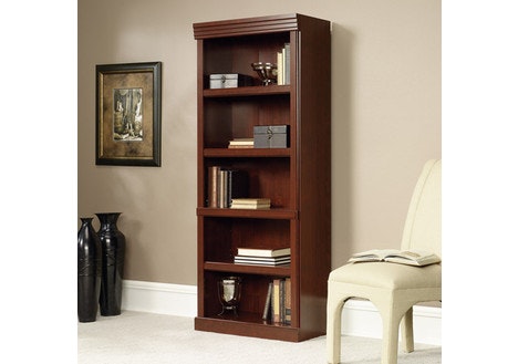 Sauder Heritage Hill 5-Shelf Library Bookcase, Cherry